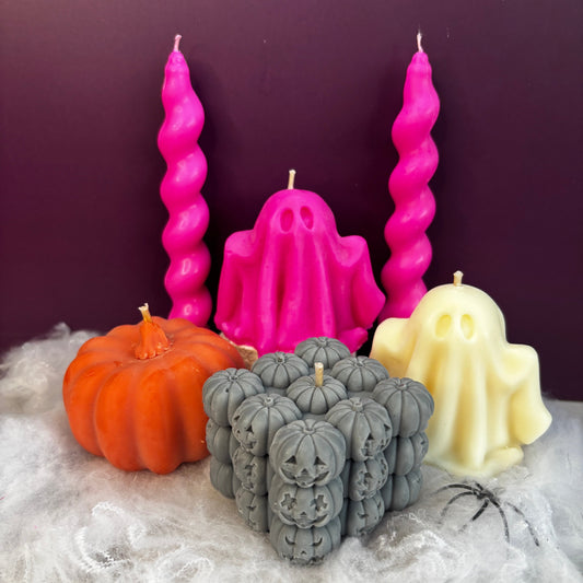Spooky Jack’O Bubble Candle | Neon Pink Cotton Candy