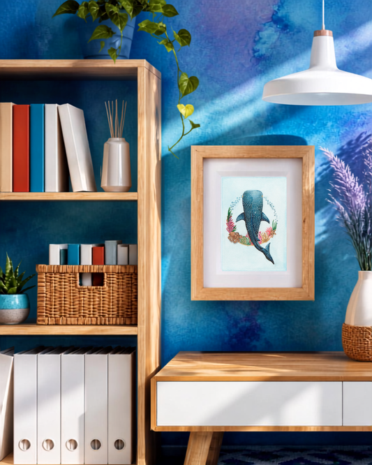 Through Blue Water | Whale Shark Mini Fine Art Print