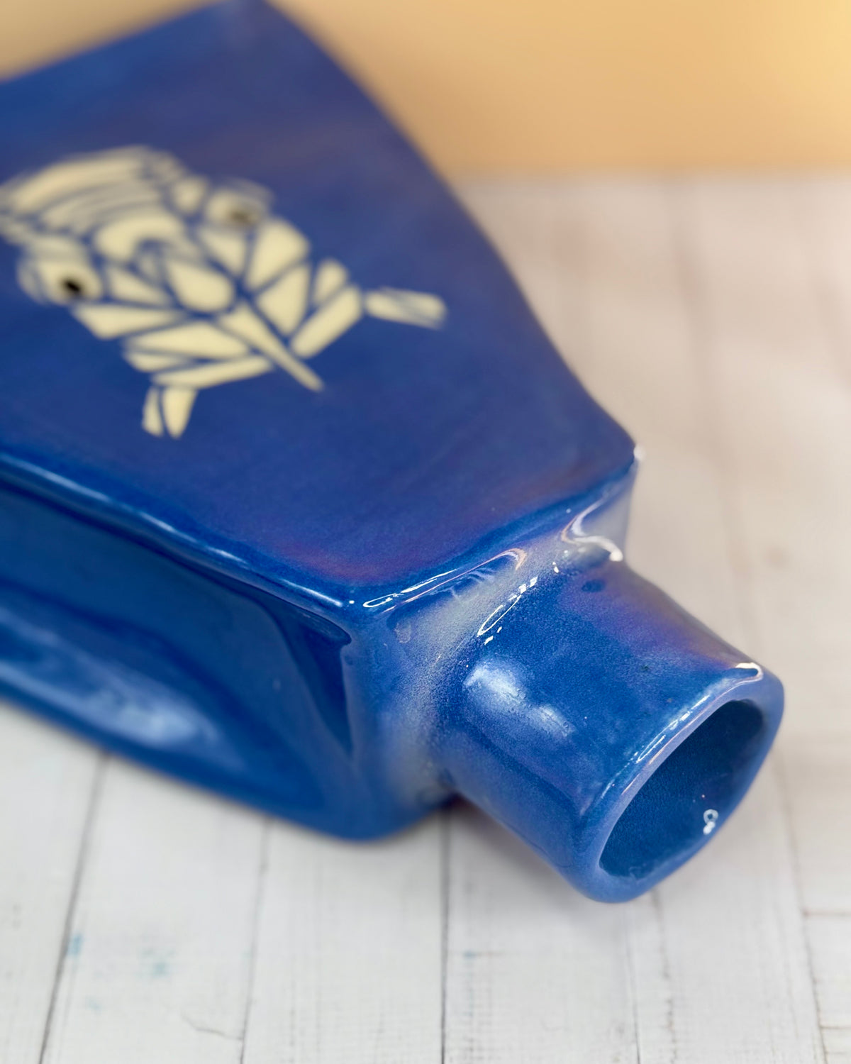 Sapphire Safari | One of a Kind Rhino Stoneware Vase