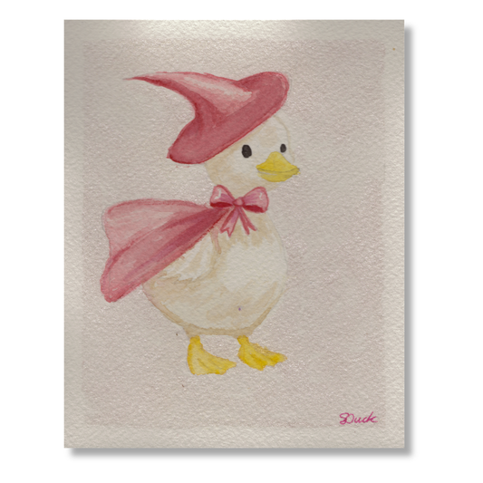 Little Witch Duck Mini Original Watercolour