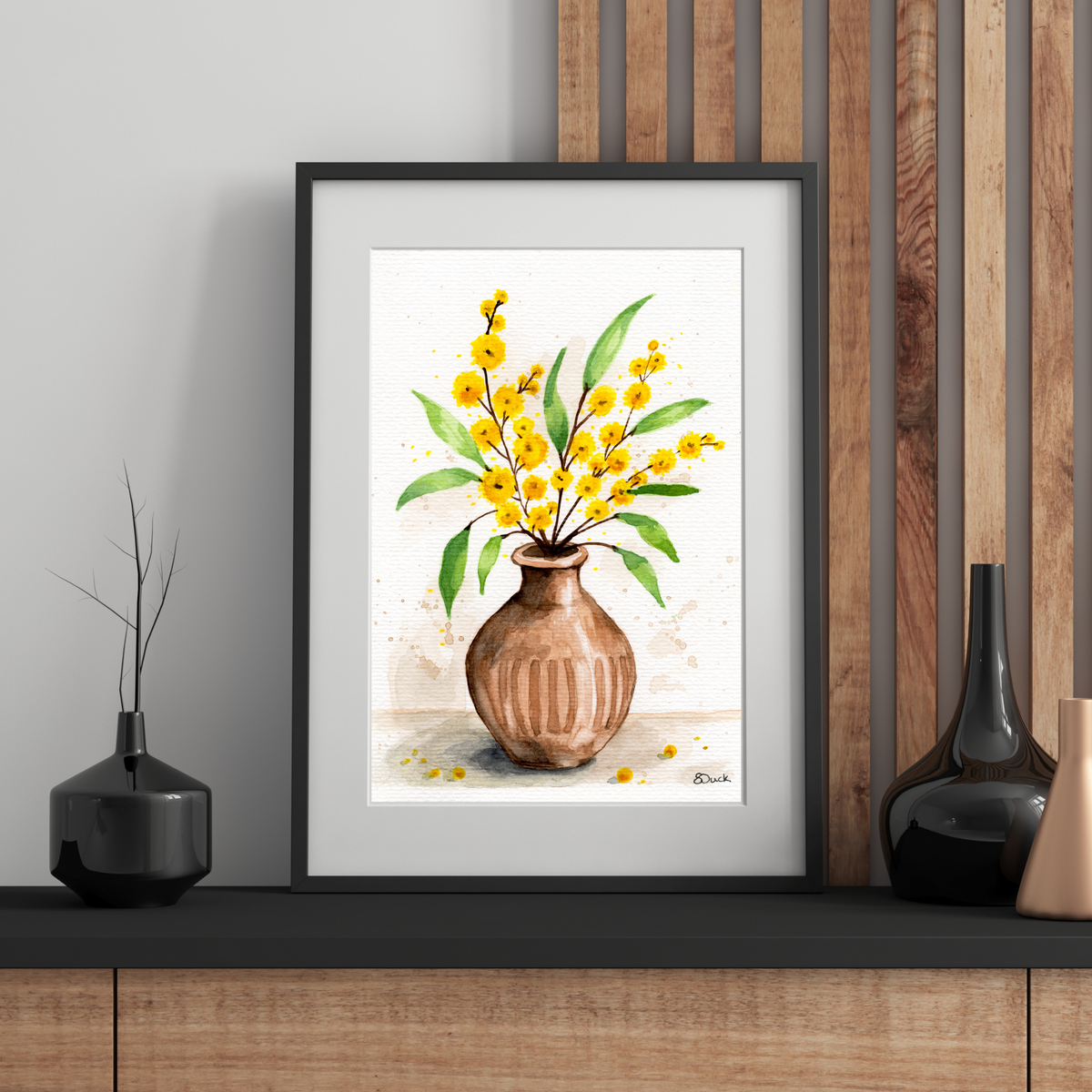 Wattle on the Table | Original Watercolour