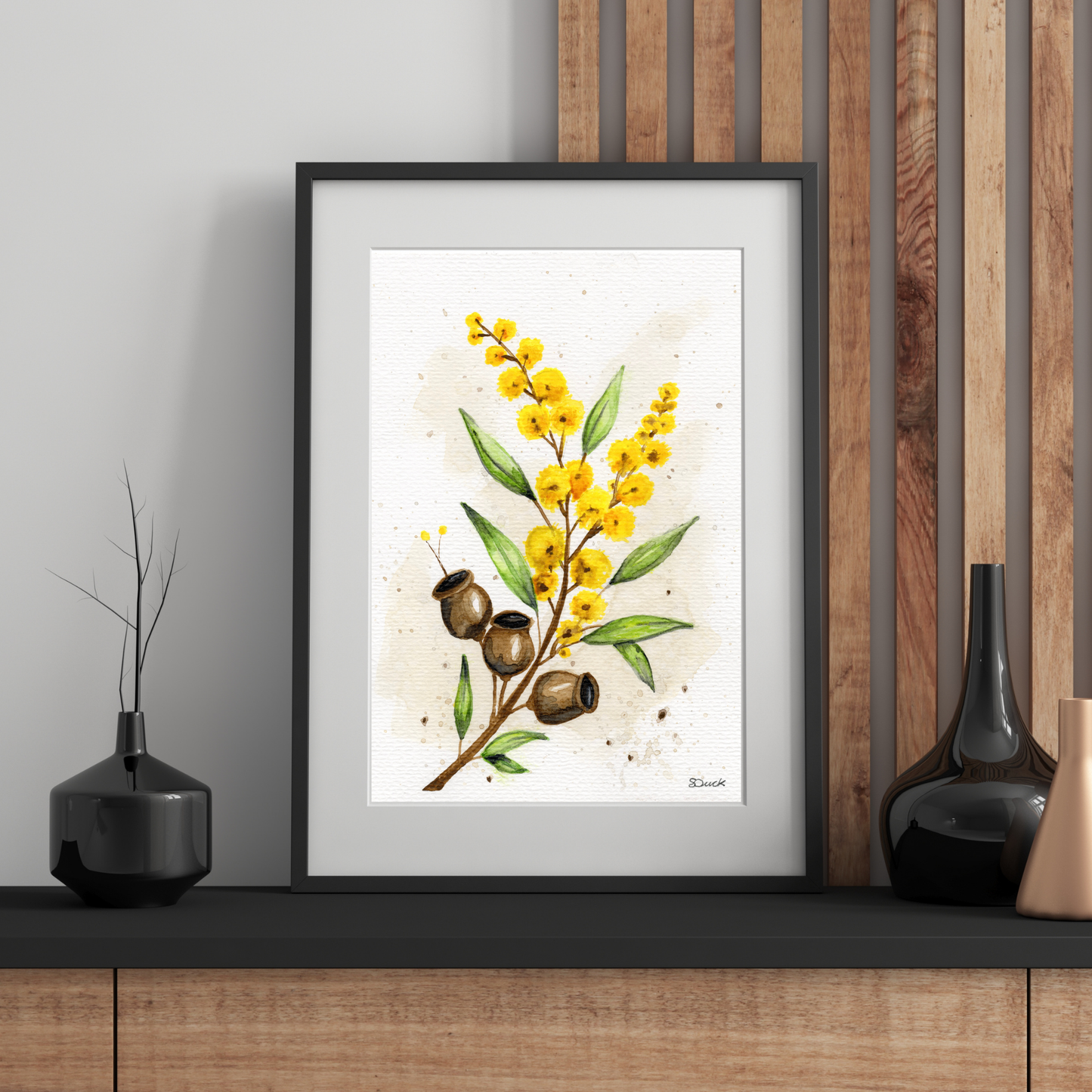 Wattle & Gumnuts | Original Watercolour