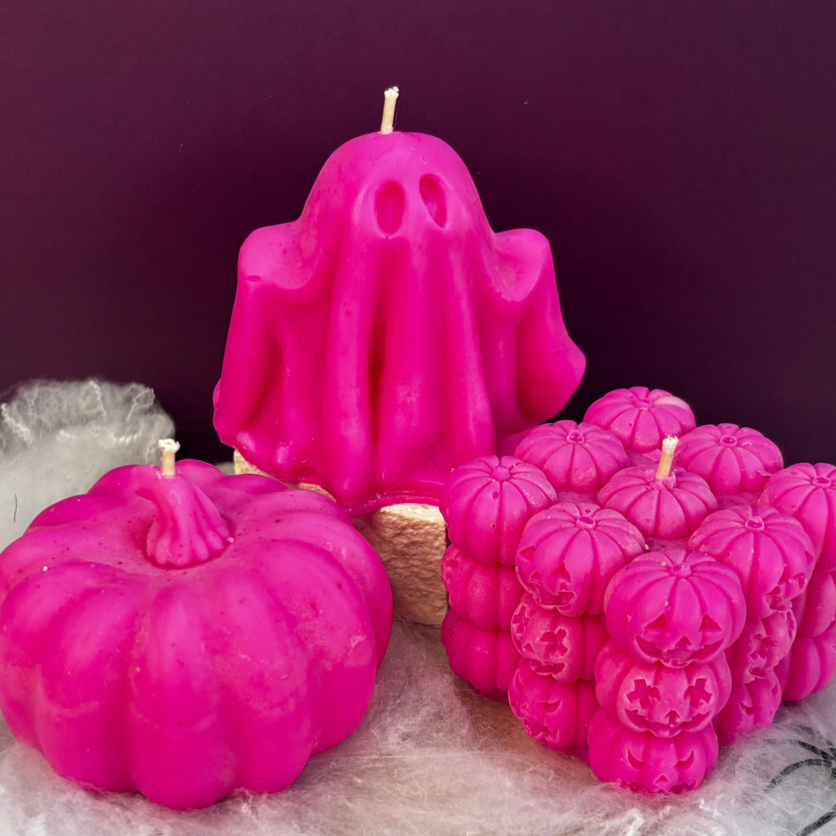 Spooky Jack’O Bubble Candle | Neon Pink Cotton Candy