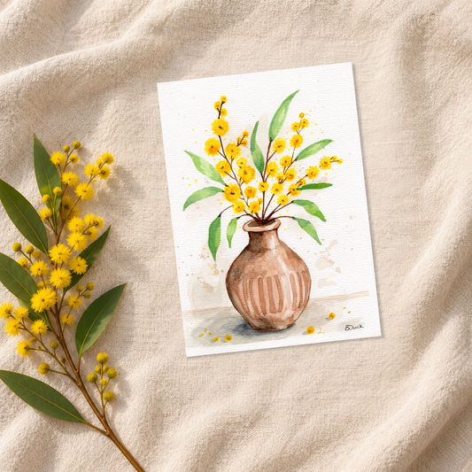 Wattle on the Table | Original Watercolour