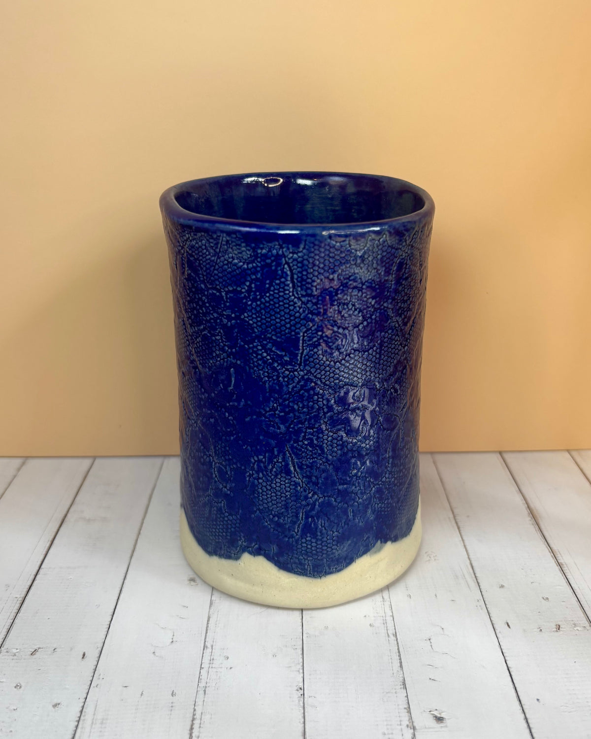 Sapphire Ripple | One of a Kind Stoneware Vessel
