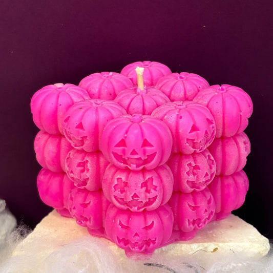 Spooky Jack’O Bubble Candle | Neon Pink Cotton Candy