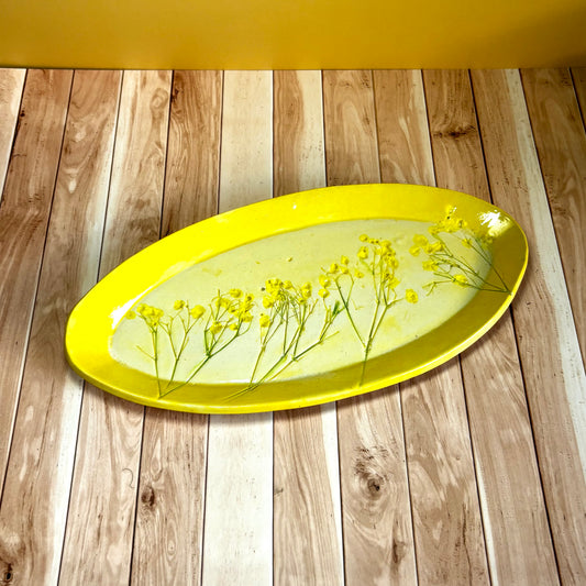 Australian Wattle – Handmade Ceramic Oval Dish