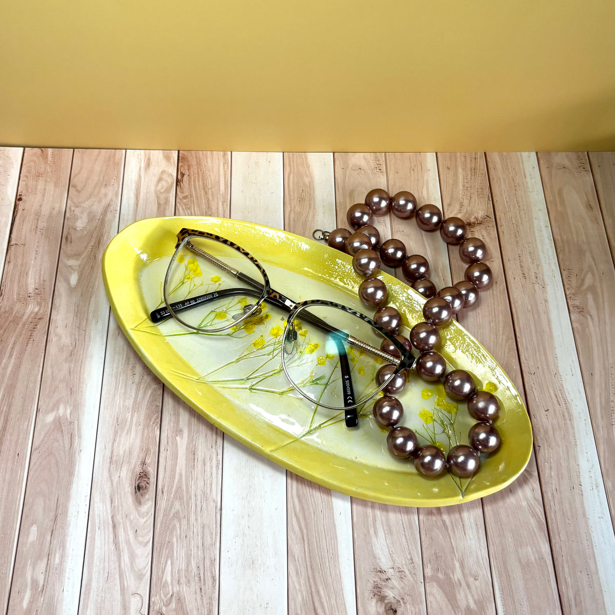 Australian Wattle – Handmade Ceramic Oval Dish