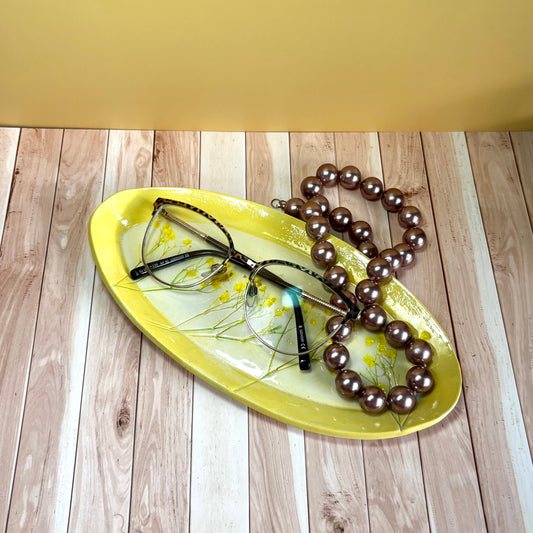 Australian Wattle – Handmade Ceramic Oval Dish
