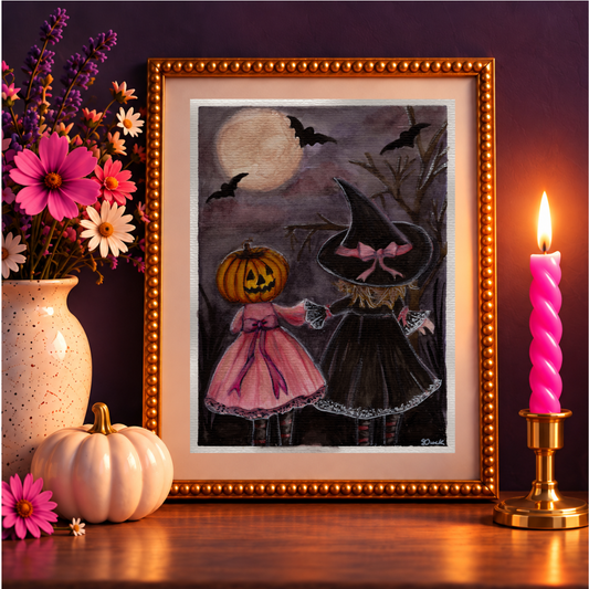 Trick and Treat Original Watercolour Artwork