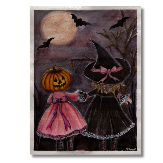 Trick and Treat Original Watercolour Artwork