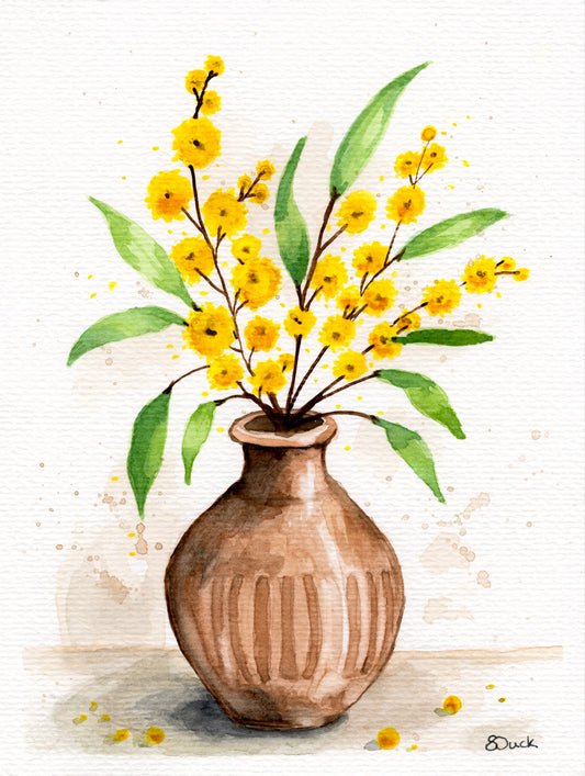 Wattle on the Table | Original Watercolour
