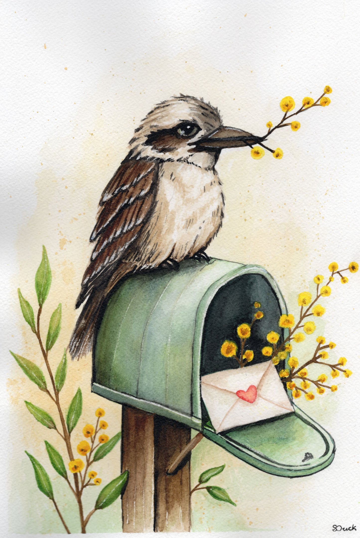 The Wattle Messenger | Original A4 Watercolour